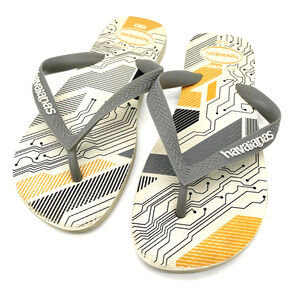 Havaianas Brazil Womens Flip Flop Sandals Size 6/7‎ Gray Beachy Summer Travel